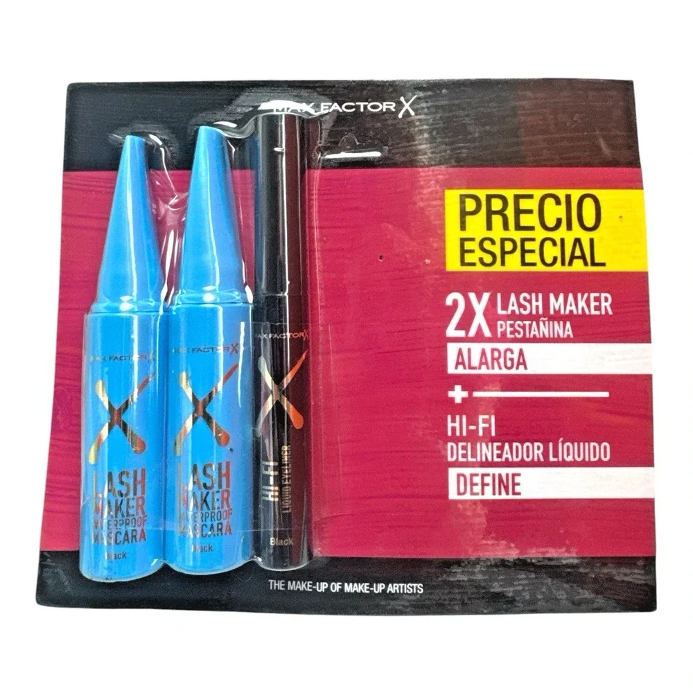 Max Factor X Lash Maker Comb Duo + HI‑FI Eyeliner BONUS | Black | Waterproof Set